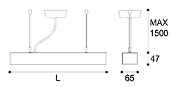 LED suspension linear lamp aluminium lighting fixture direct ilumination indoor linkable lamp chandelier lamp for office and commercial use LED-008B