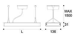 LED-009 LED ceiling mounted linear light indoor lamp for office and commercial and residential use.