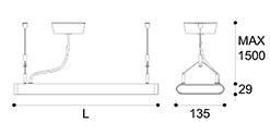 LED-013 LED ceiling mounted linear light indoor lamp for office and commercial and residential use.