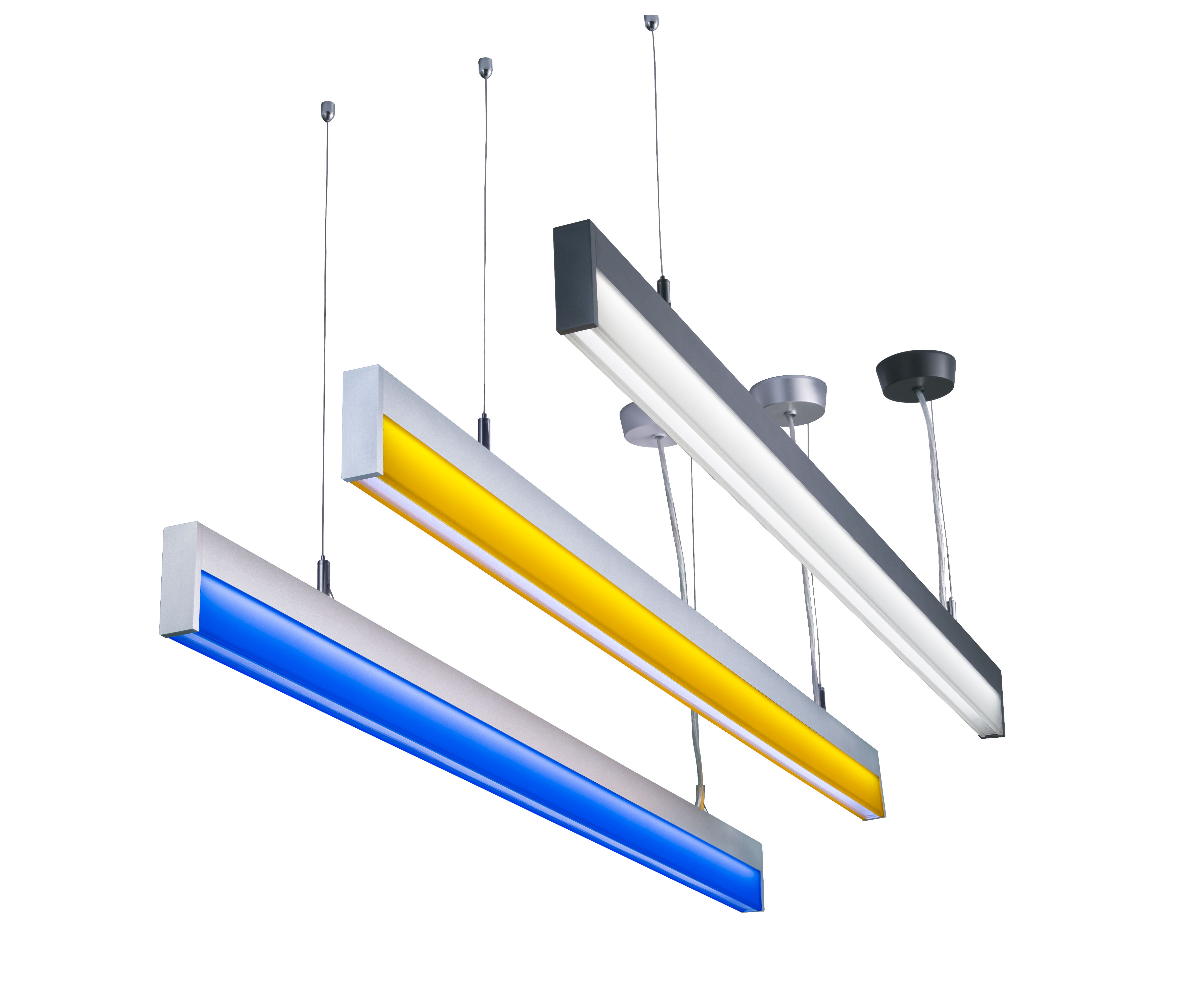 LED-141  LED acrylic suspension linear lamp and chandelier direct light indoor lamp for office and commercial use.