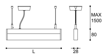 LED-141  LED acrylic suspension linear lamp and chandelier direct light indoor lamp for office and commercial use.